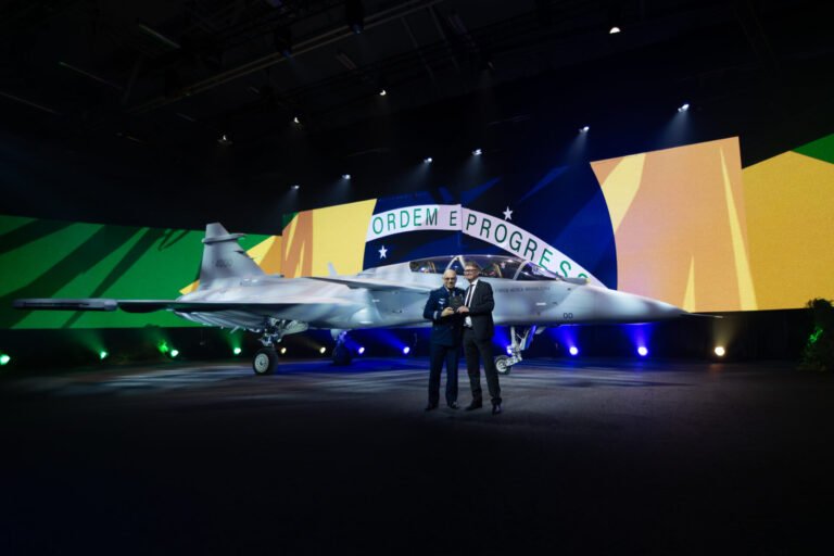 Saab rolls out first Gripen F for Brazil