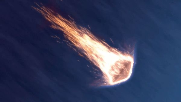 SpaceX launching its 1st ‘Starfall’ reentry capsule early on June 23: Watch it live a space capsule descends the atmosphere surrounded by hot flaming embers