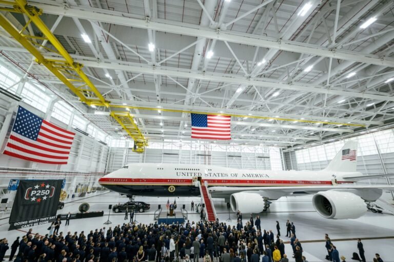Trump 747 Air Force One makes public debut