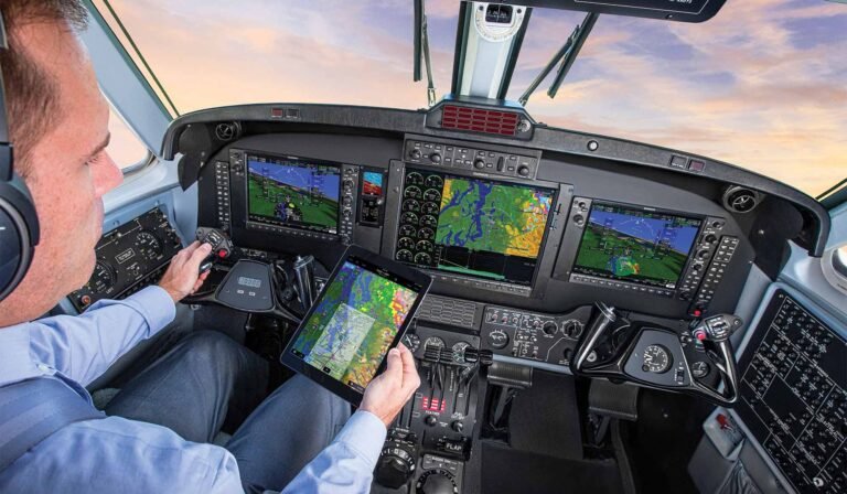 A view of Garmin Pilot widgets and NavTrack. [Adobe Stock]