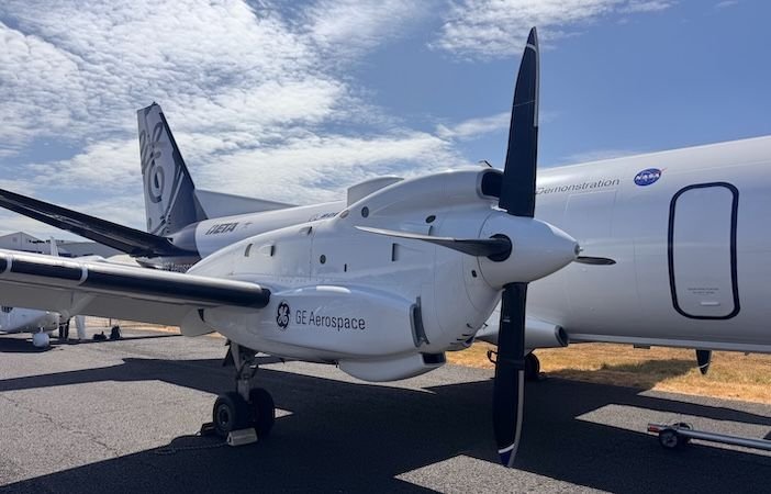 GE Aerospace aircraft flies at Farnborough to mark high altitude hybrid-electric milestone GE's hybrid-electric propulsion system