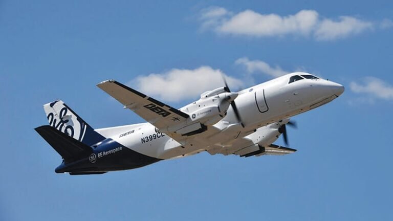 Hybrid-powered Saab 340 flying