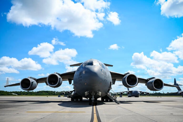 U.S. Air Force C-17 Globemaster at Joint Base Charleston in South Carolina