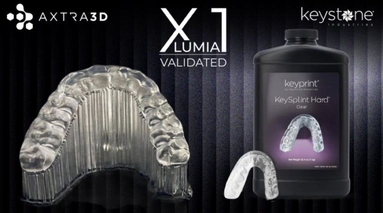 Axtra3D and Keyprint expand the Axtra.Solutions portfolio with the addition of another biocompatible Dental Material now validated on the Lumia.X1. Image via Axtra3D.