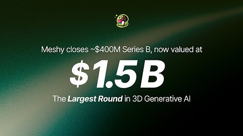 Meshy raises nearly $400M at $1.5B valuation in largest AI 3D round to date Meshy Raises Nearly $400 Million. Image via Meshy.