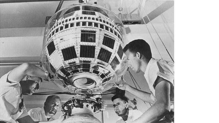 Opinion: Golden Dome Revives Nuclear Anti-Satellite Weapons Concerns technicians working on Telstar satellite in 1962