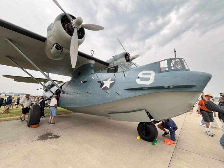 The PBY belonging to the American Heritage Museum in Hudson, Massachusetts, at EAA AirVenture Oshkosh [Credit: Meg Godlewski]