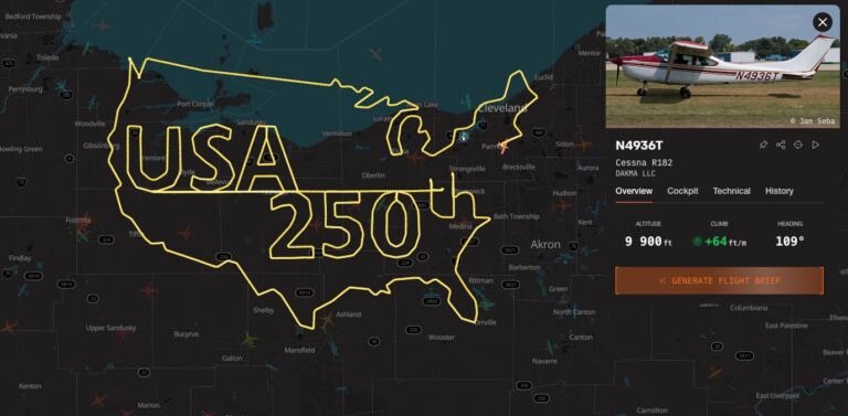 Pilot is drawing massive ‘USA 250th’ tribute in the sky ahead of semiquincentennial celebrations
