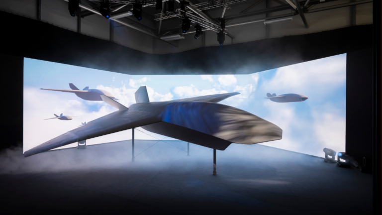 Robot Fighter Jets Hit Major Milestones Pictured is a BAE Systems depiction of Brontanax Collaborative Combat Aircraft.