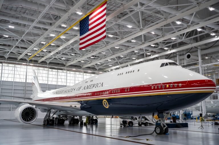Trump Scraps Plans for U.K. Flight on ‘Bridge’ Air Force One VC-25B Bridge Air Force One Boeing 747-8 aircraft