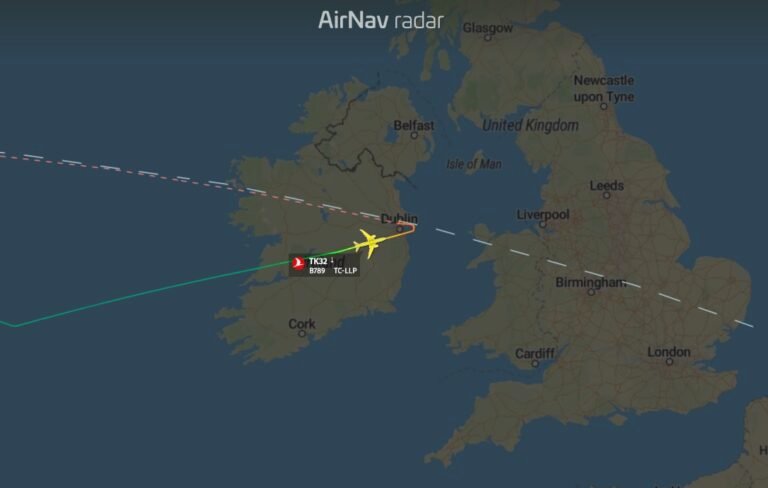 Turkish Airlines TK32 from Atlanta just diverted to Dublin Turkish Airlines TK32 from Atlanta just diverted to Dublin