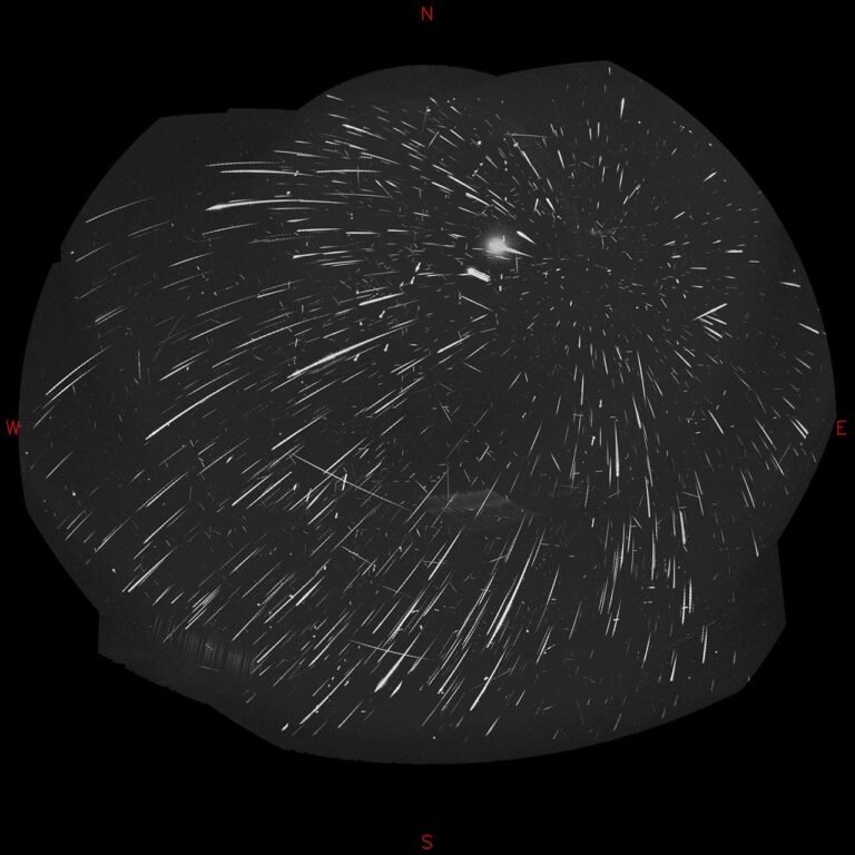 APOD: 2026 August 22 – Mostly Perseids An allsky camera view of the Perseid meteor shower.