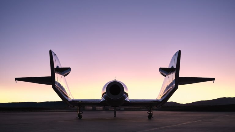 Virgin Galactic next generation Delta class spaceplane on runway