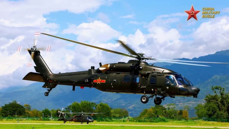 Die Fotos zeigen Mehrzweckhubschrauber vom Typ Z-20 der 75. Armeegruppe der chinesischen Volksbefreiungsarmee, die an einer Übung mit verschiedenen Themen teilnehmen.