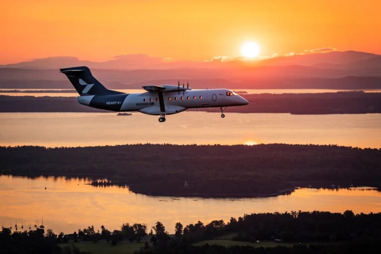 History’s Largest Battery-Electric Plane Takes Flight in New York Heart X1 electric aircraft demonstrator test flight Plattsburgh International Airport