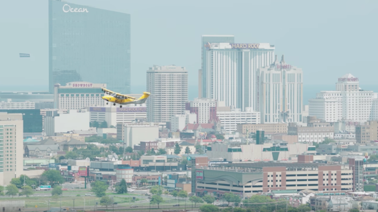 Hybrid-Electric Aircraft Trials Begin in Virginia, New Jersey, Pennsylvania Electra EL2 hybrid electric demonstrator aircraft flying in Atlantic City New Jersey