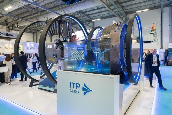 ITP Aero Places ‘Big Bet’ On Next-Gen Single Aisle Engine Tech Push ITP Aero stand at Farnborough Airshow 2026