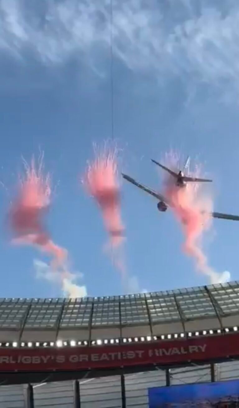 Low-altitude Embraer E195s flypast over stadium raises safety concerns after pyrotechnic contact Low-altitude Embraer E195s flypast over stadium raises safety concerns after pyrotechnic contact