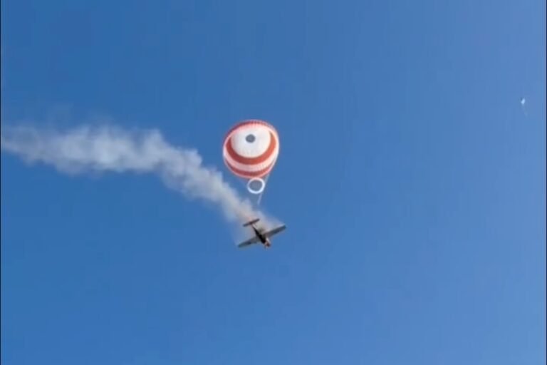 Pilot survives burning Cirrus SR22 parachute descent