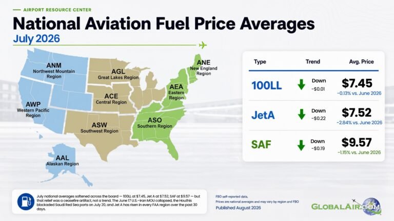 Retail aviation fuel saw slight relief through July, though high prices persist overall Retail aviation fuel saw slight relief through July, though high prices persist overall