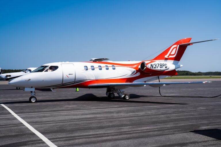 SyberJet SJ30-2 light business jet on airport ramp