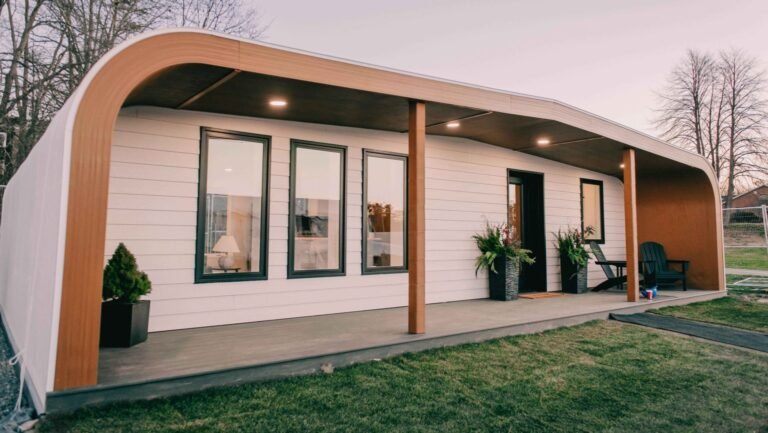 3D printed house. Photo via University of Maine.