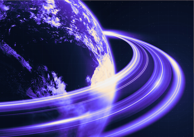 Voyager Wins Space Force Tactical Data Link Comms Work voyager tech illustration of globe