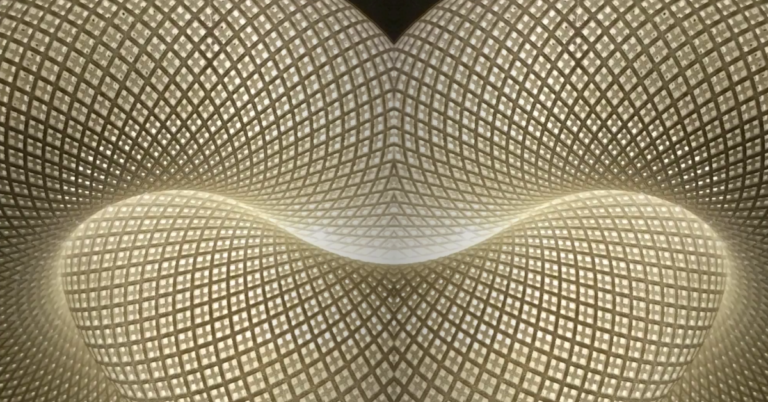 A 3D printed lampshade at Materialise HQ in Belgium. Photo by Michael Petch.