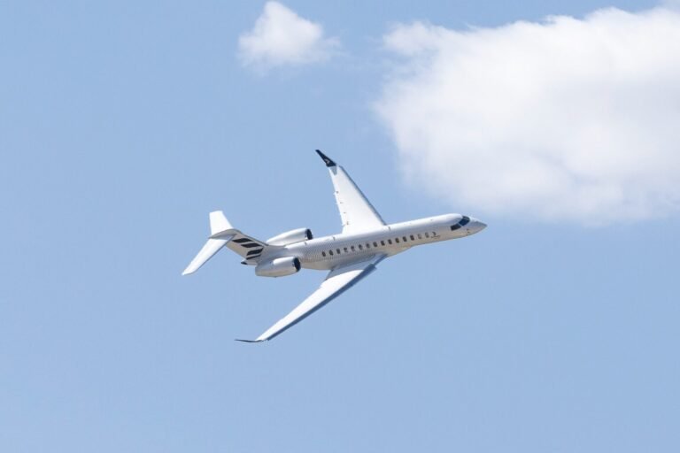 Bombardier Global 8000 cleared to land at London City Airport Bombardier Global 8000 cleared to land at London City Airport