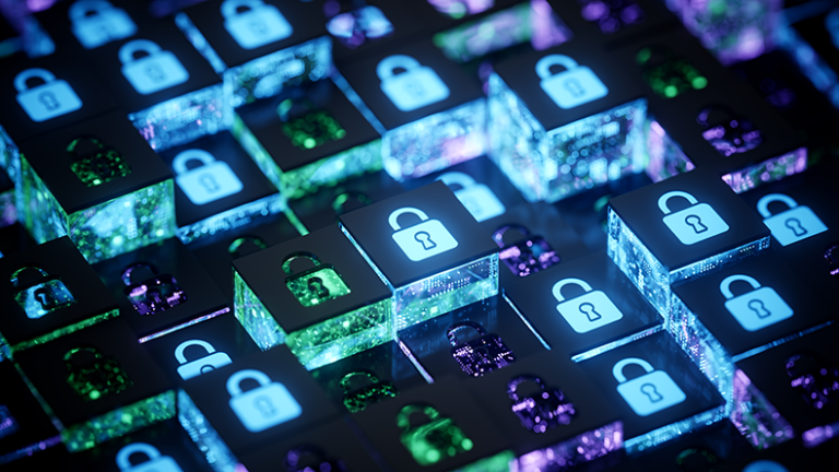 Phishing Cyber Security Ransomware Fingerprint Email Encrypted Technology, Digital Information Protected Secured.