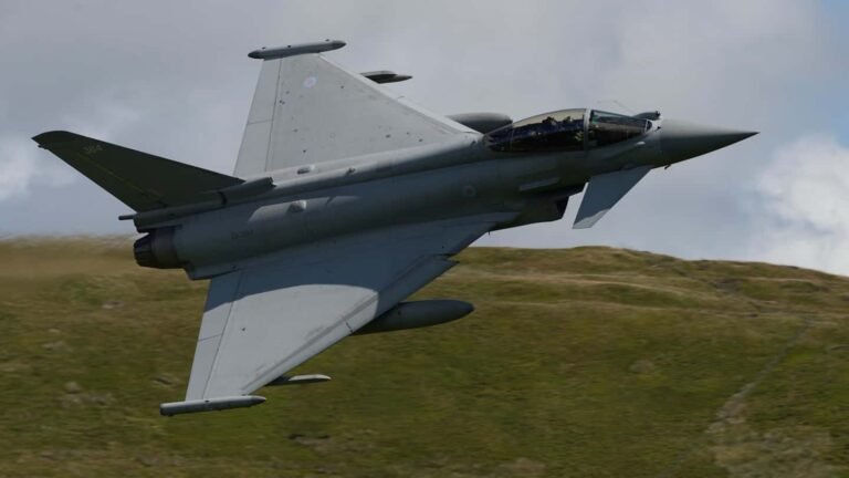 Eurofighter mit türkischen Symbolen im Flug (Fotomontage).