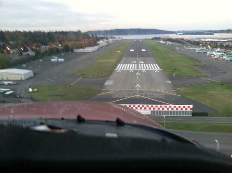 Cockpit of aircraft on final approach [Credit: Meg Godlewski]