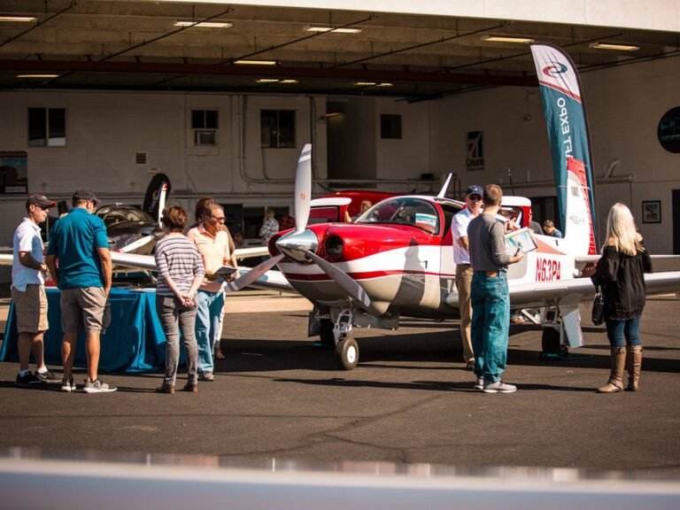 Aviation enthusiasts on the ramp at Hayward Executive Airport in California [Credit: US Aircraft Expo]