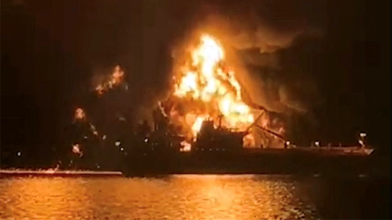Iraqi tankers on fire