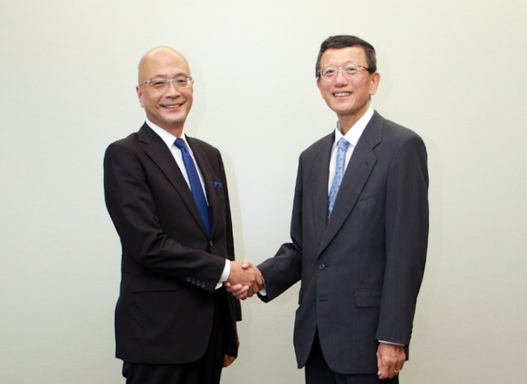 NEC executive vice president and coo hiroyuki nagano and mhi executive vice president and chief of defense and space masayuki eguchi