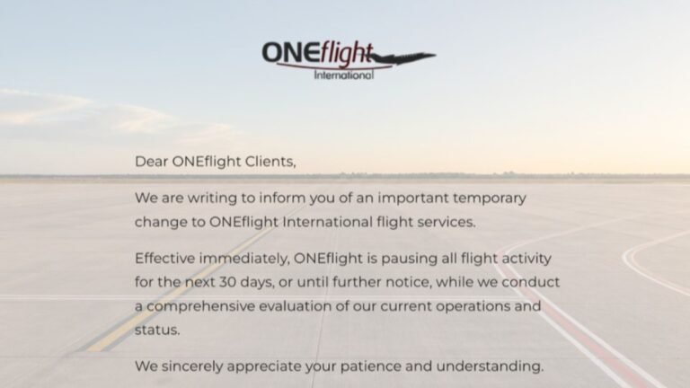 OneFlight pauses flights with $150 million in customer deposits at risk