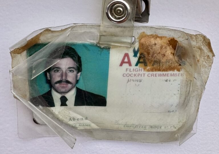 One of the author’s weathered ID badges from American Airlines. [Credit: Les Abend]
