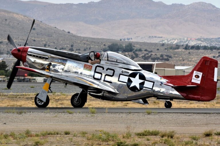 A P-51 racer taxies out to do battle over the skies of Reno. [Credit: NCAR]
