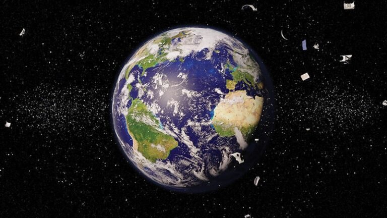 Why Is There Little Urgency About Solving Space Debris Problems? concept art of Earth surrounded with trash