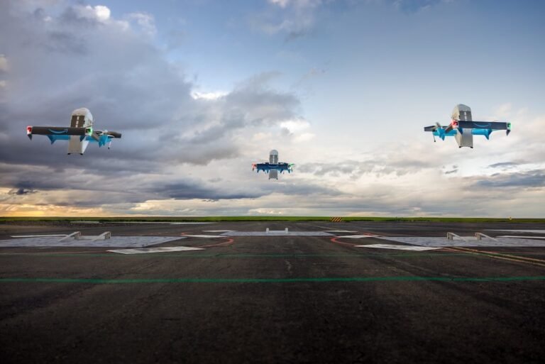 Amazon Prime Air delivery drone, the subject of state regulatory review and community concerns in Westborough, Massachusetts.