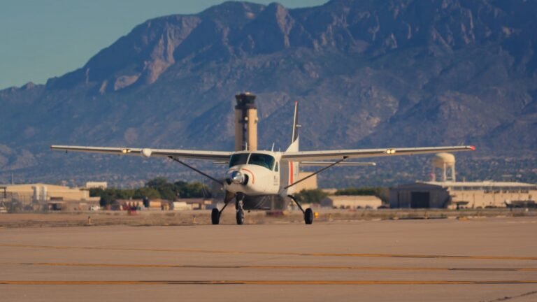 Autonomous Cessna Flies in New Mexico Under Federal Program Reliable Robotics autonomous Cessna 208B Grand Caravan on the runway at Albuquerque International Sunport in New Mexico