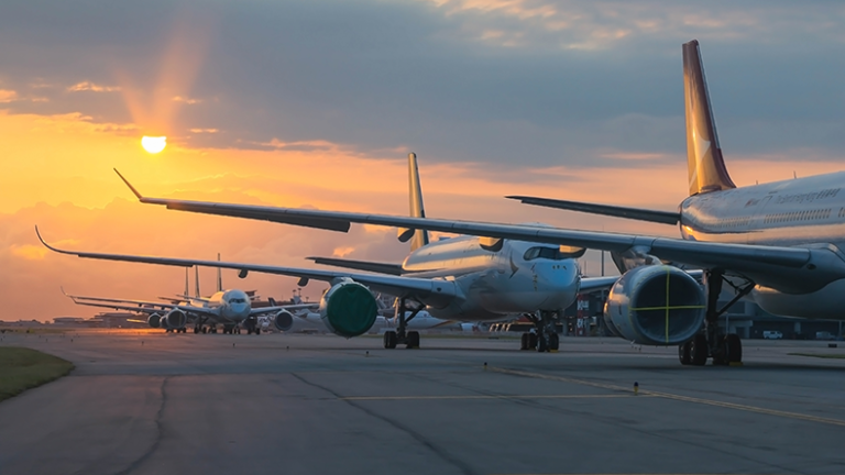 Aviation hull insurers push for rate hikes amid loss activity Aircraft are closely line up for long term parking at taxiway of airport