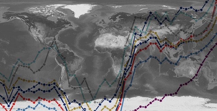 Budget Brief: Bond Yields Are Hiking Up The Cost Of Defense Spending line graphs overlaying world map