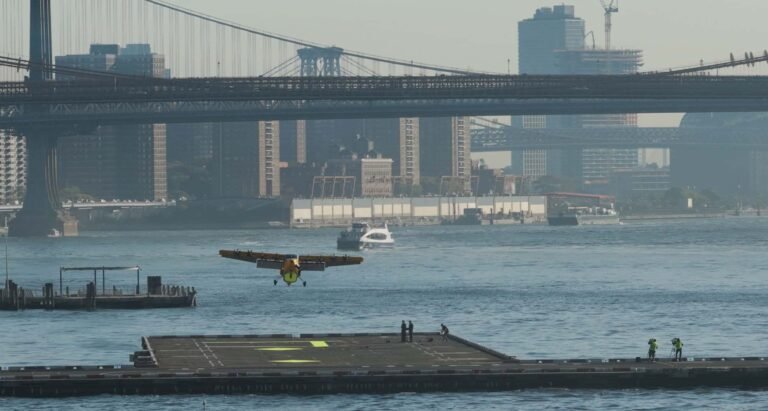 Electra Ultra Short landet auf Heliport in Manhattan AGB-183 Start von B-52 Computergrafik