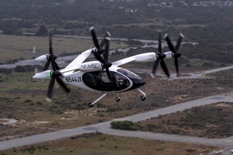 Joby Aviation electric eVTOL air taxi in flight