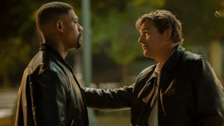 two men facing off in a serious conversation