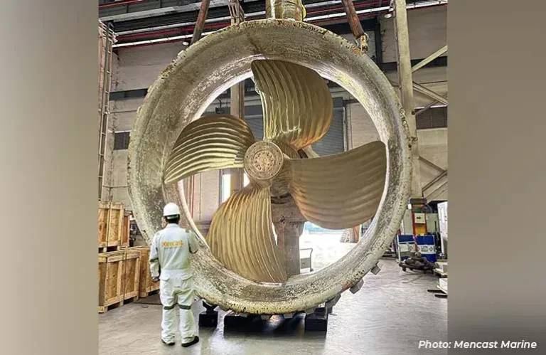 Home-grown firm Mencast Marine partnered with A*STAR and the National Additive Manufacturing Innovation Cluster (NAMIC) to produce Singapore’s first additively manufactured marine propeller in 2023, marking a breakthrough for the local marine sector. Photo via EDB Singapore.