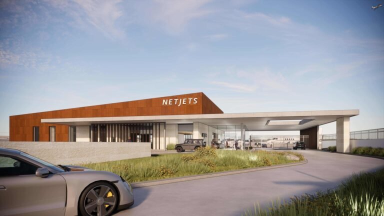 NetJets Dallas Love Field planned private terminal rendering
