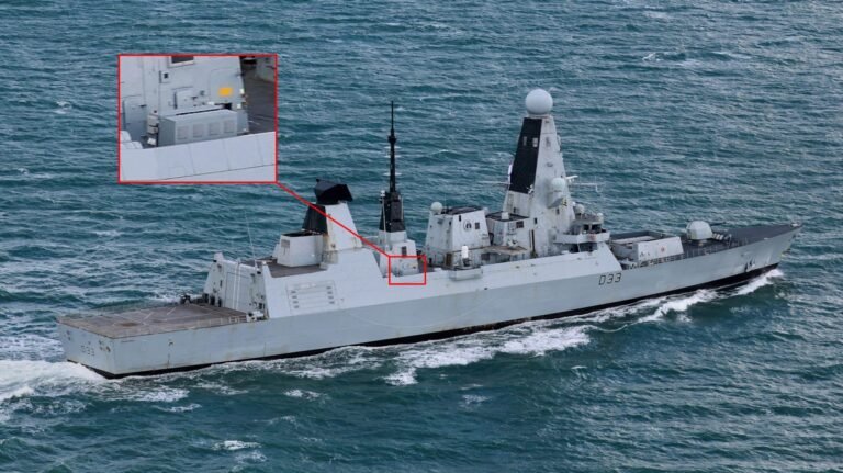 New Drone Interceptors on Royal Navy Type 45 Destroyer New Launcher Spotted Aboard Royal Navy Type 45 Destroyer