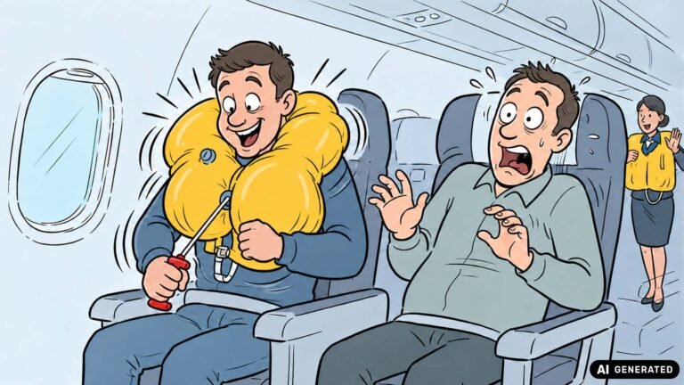 Schwimmweste ausgelöst – Airlines sperren Rowdy-Influencer aus Boeing 747-8 als Kommandoposten Computergrafik